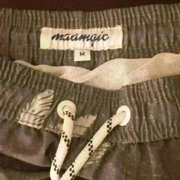 Maamgic board shorts gray with palm trees mens medium - Picture 2 of 3